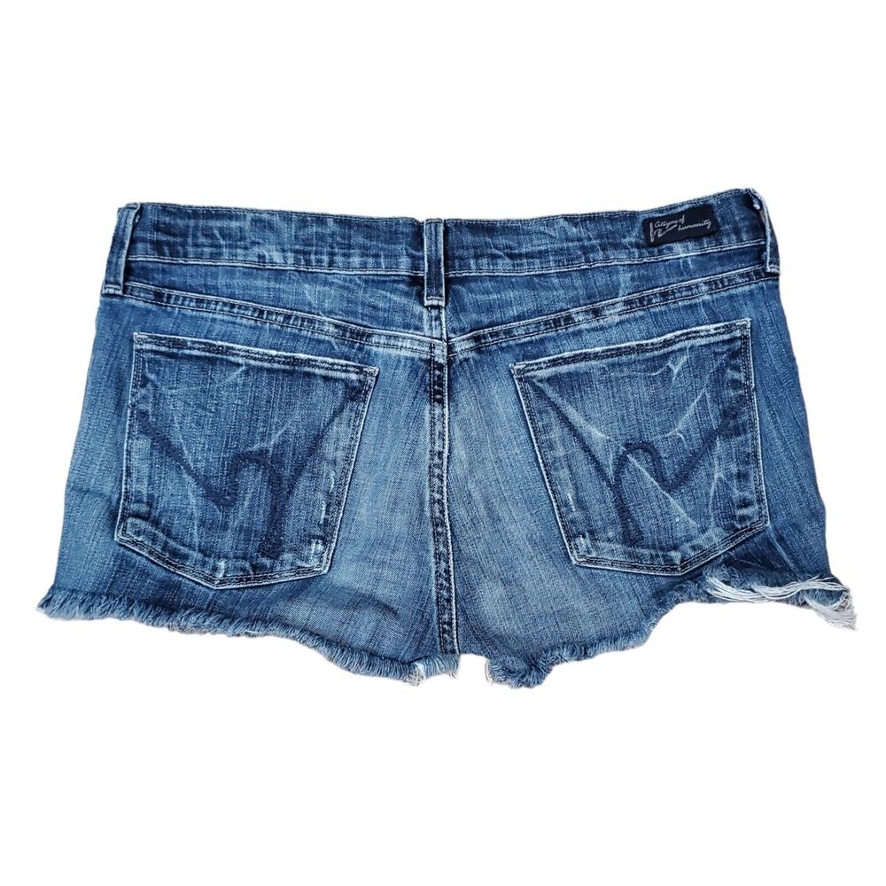 CITIZENS OF HUMANITY Shorts Womens 31 Blue Denim Daisy Dukes Distressed Summer